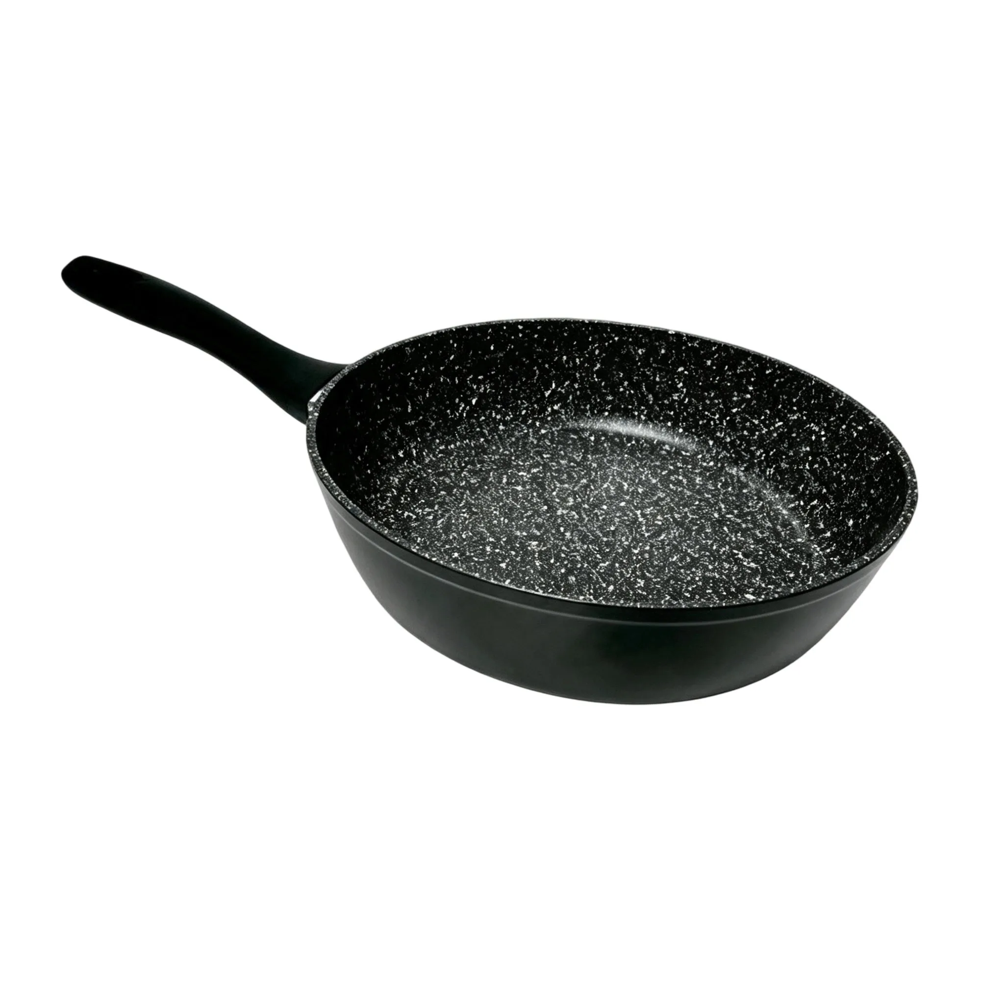 Poêle à frire antiadhésive en alliage d'aluminium de 30,5 cm pour plaques à induction, gaz et vitrocéramiques, poignée ergonomique robuste, revêtement en pierre durable pour une cuisson saine, 50x30,5x5,5 cm