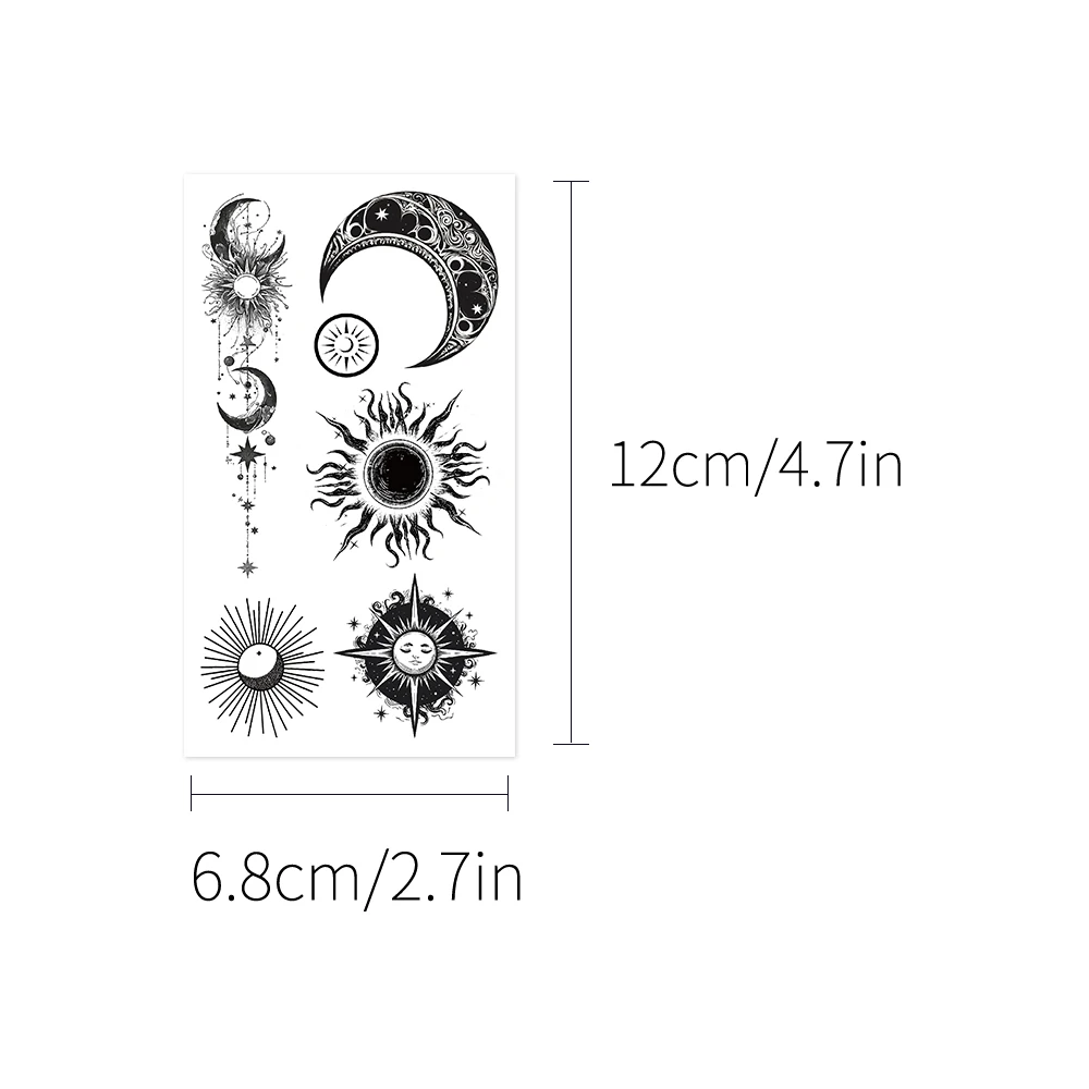 10pcs/set Sun moon tattoo stickers  Local body decoration temporary tattoo sticker