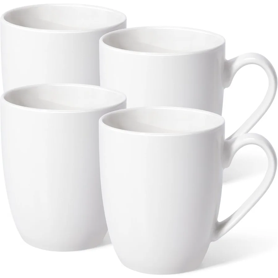 

16 oz Large Coffee Mugs Set of 4 Ceramic Coffee Mug White Coffee Cups Tea Cups Ideal for Daily Use Perfect Housewarming Gift or