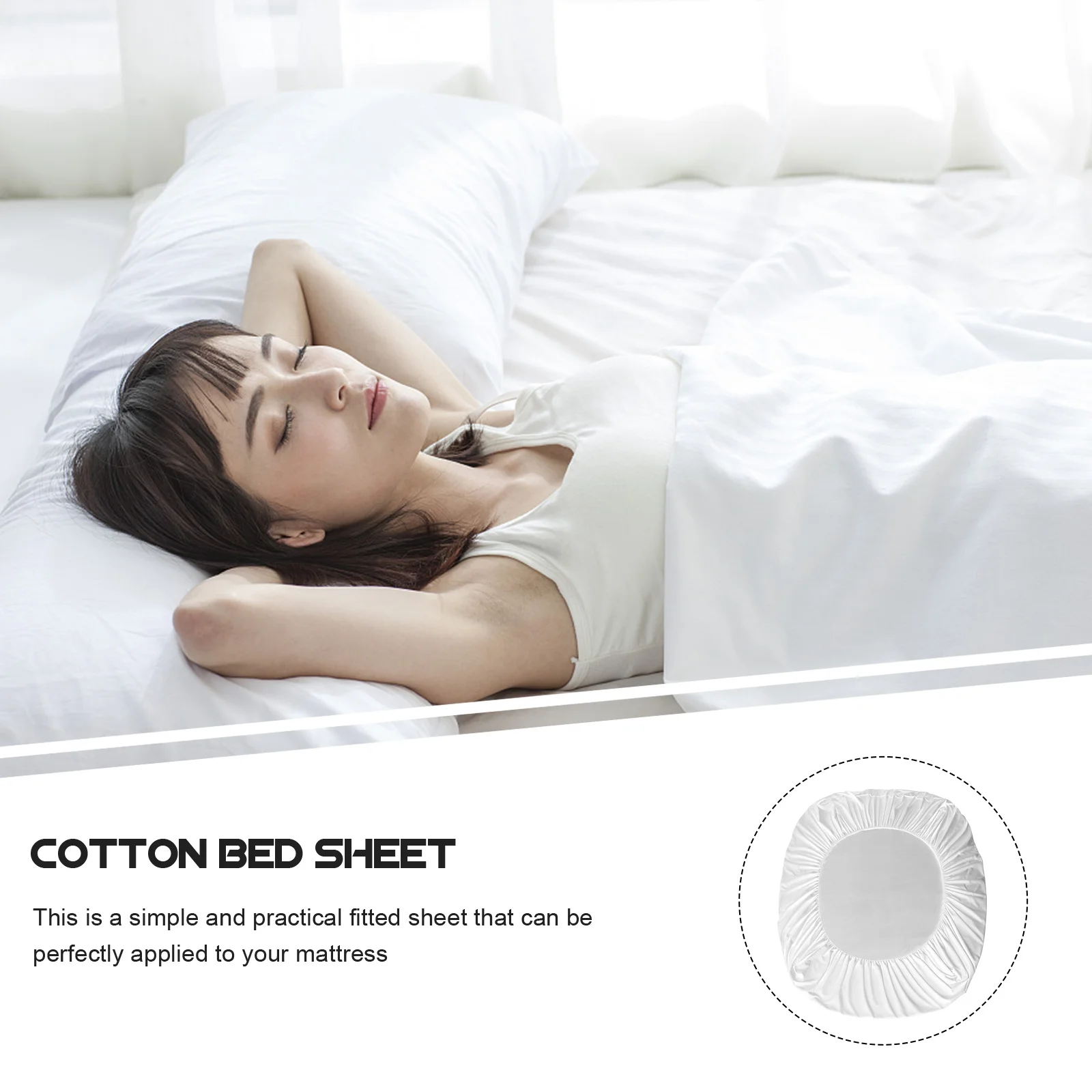 

Pure-Cotton Fitted Sheet Twin Bed For Thin Mattress Breathable Elastic Home Hotel Mattress Cover Soft Comfortable Bedding