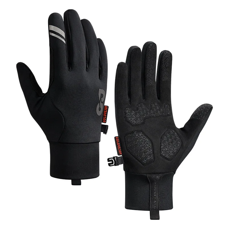 Guantes de ciclismo de invierno para exteriores, guantes cálidos con forro polar para hombres y mujeres, pantalla táctil, antideslizantes, absorción de impacto, motocicleta, bicicleta