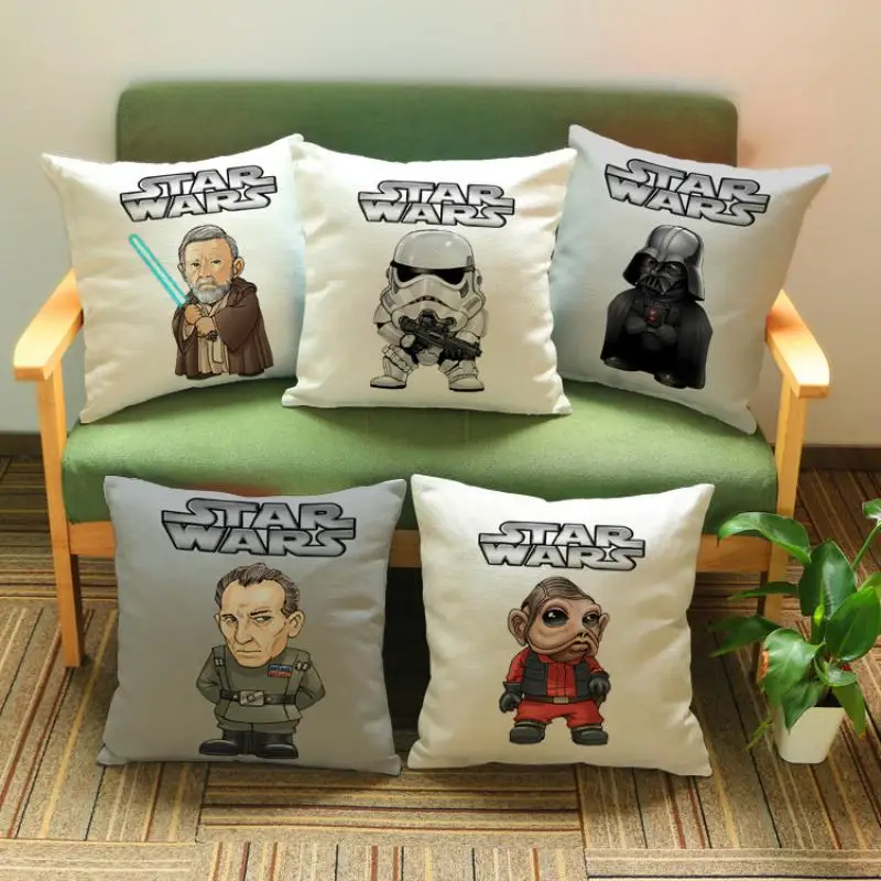 Star Wars Character Super Soft Velvet Sofa Decorative Pillow Jedi Knight Pillow Ornament Soft Skin-Friendly Pillow Gift