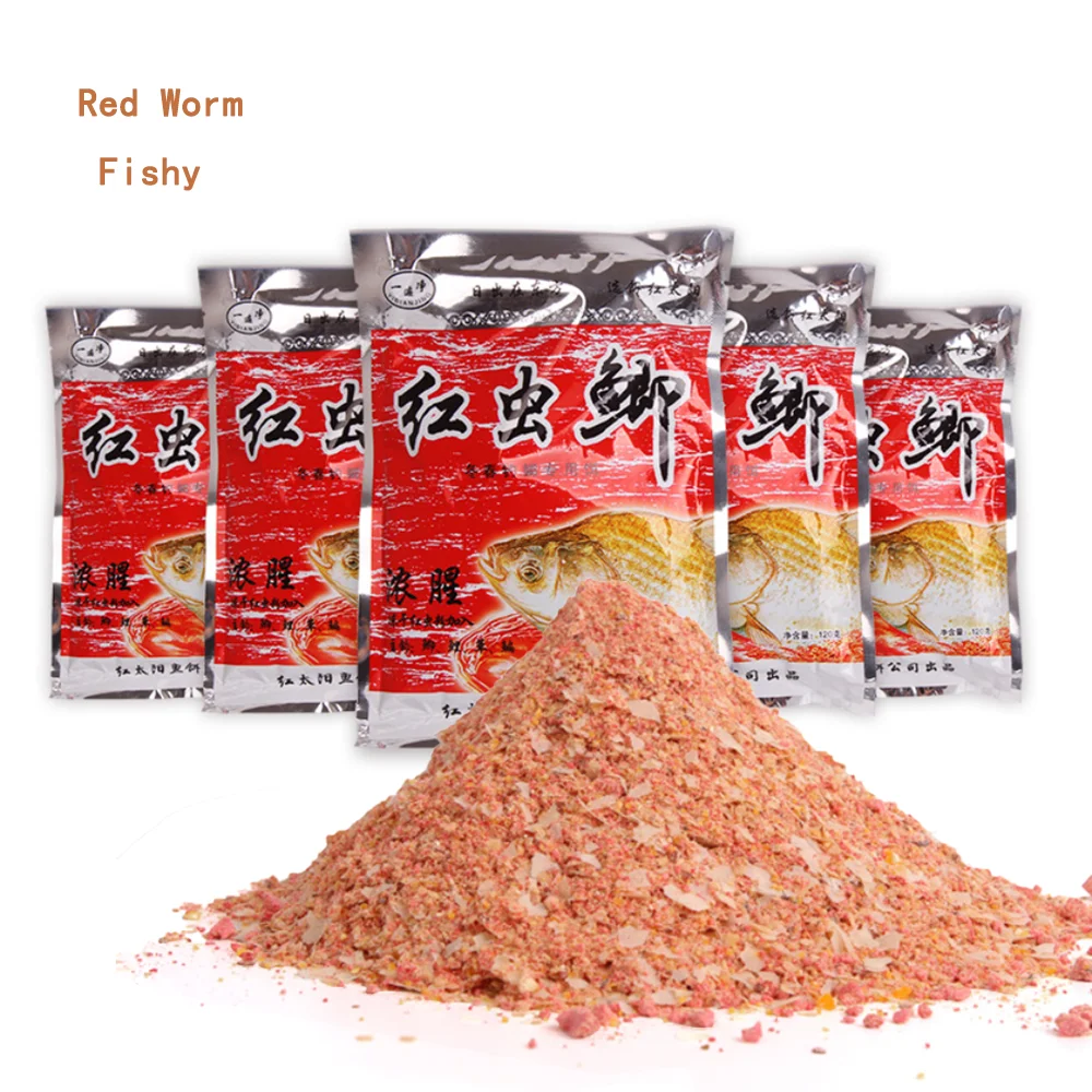 120g Bloodworm Red Worms Powder Fishing Natural Flavor Live Bait Lure Fish Smell Baits Feeder Accessories Fishy Additive pesca