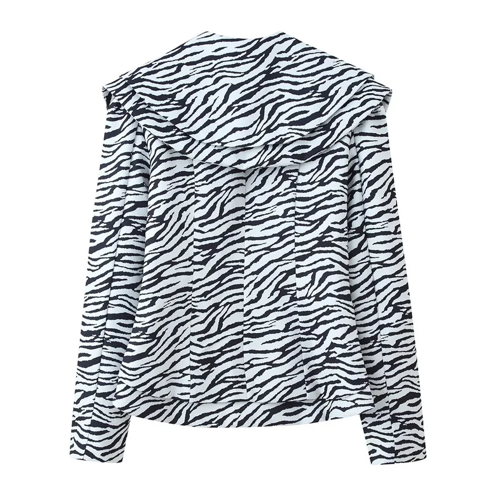 แฟชั่นฤดูใบไม้ร่วงและฤดูหนาวใหม่สำหรับผู้หญิง เสื้อสูทลำลองทรงเข้ารูปลายทางลายม้าลาย กระโปรงสั้นทรงเอ