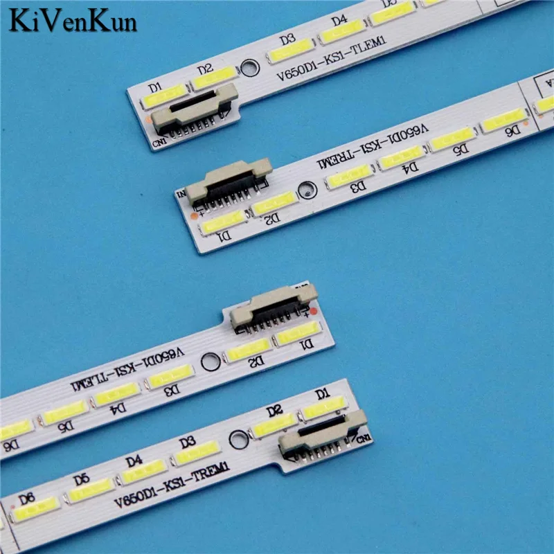 2Pcs Kits TV's Illumination Bar V650D1-KS1-TLEM1/TREM1 Backlight Strip For PHILIPS 65PFK5909 65PFL5W40 65PFT6520/60 65PUK7120/12