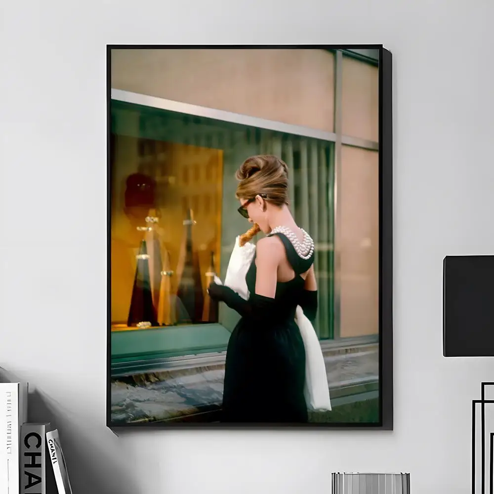 Tijdloze A-Audrey Hepburn Poster Wanddecoratie, geschikt voor woonkamer, slaapkamer, bar, salon, woondecoratie, cadeau
