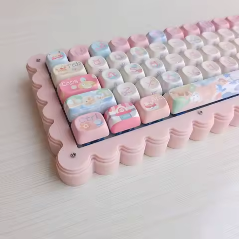ECHOME Keyboard Kit Custom Wired Dual-mode Biscuit Cute Keyboard Kit Hot Swap RGB VIA Mechanical Keyboard Gaming Accessories