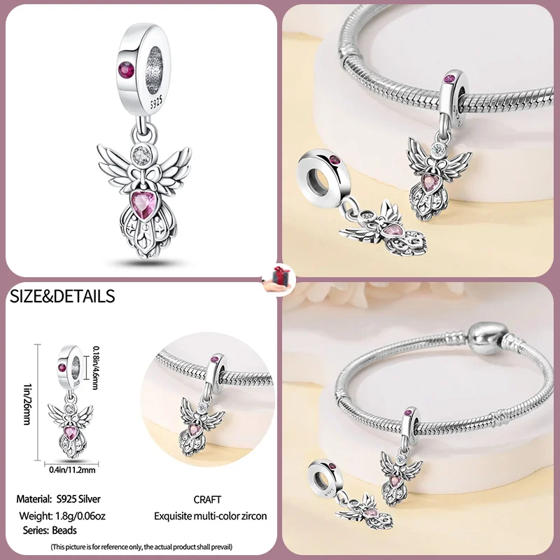 925 Sterling Silver Fashion Lotus Romantic Classic Series Charm Beads Suitable for Pandora Original Bracelet DIY Jewelry Gift