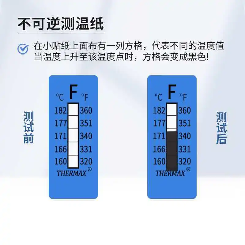 10pc TMC Thermal Sensing Temperature Test Paper Real-Time Temperature Monitoring Color Changing Heat Sensing Sticker for Lab Use