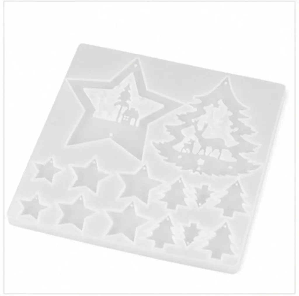 Silicone Christmas Tree Star Resin Mold for DIY Epoxy Jewelry Making – Flexible Non-Toxic Craft Supply