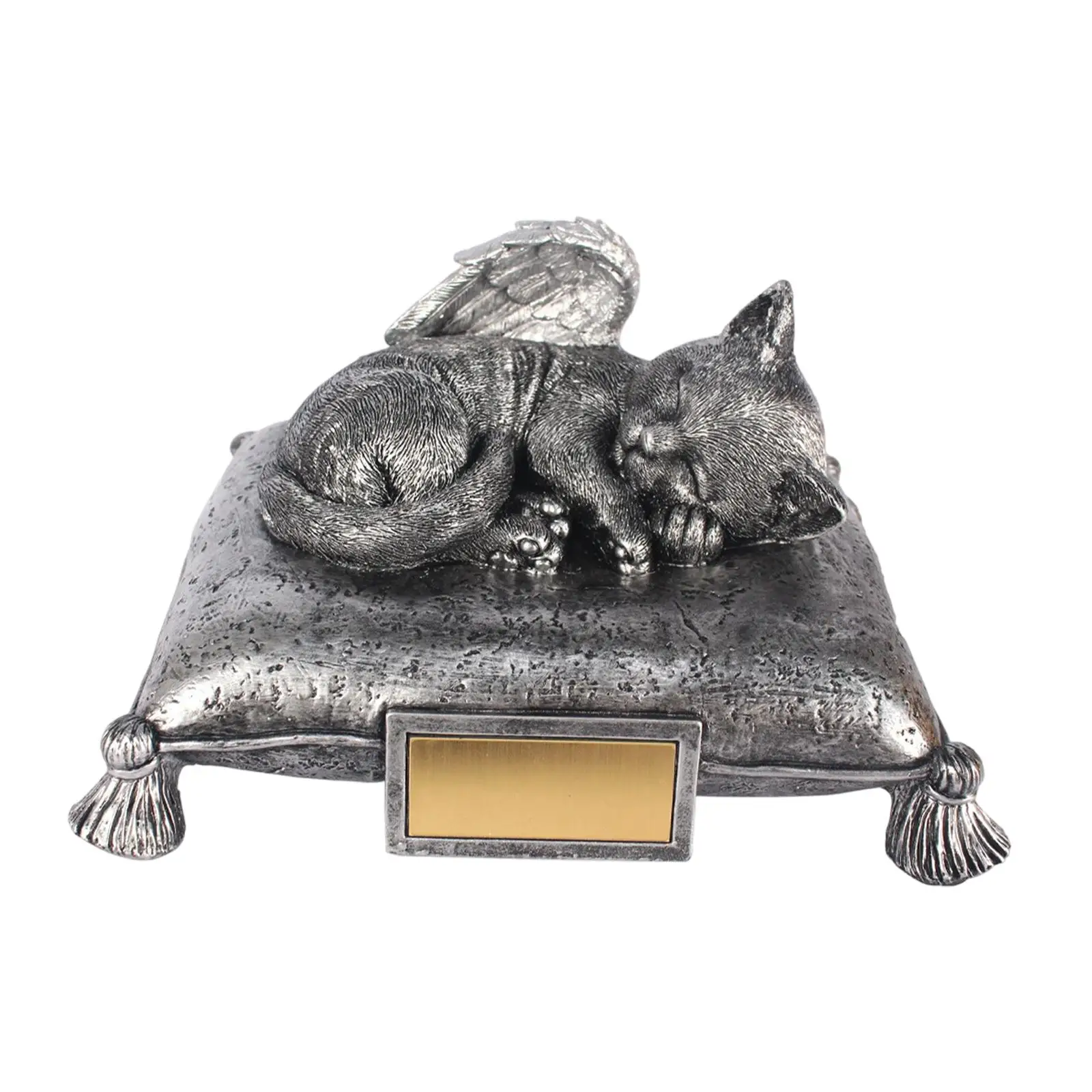 Pet Memorial Ornament Resin Cat Sleeping Urn Ash Container Organizer for Animal Funeral Keepsake and Memory Gift