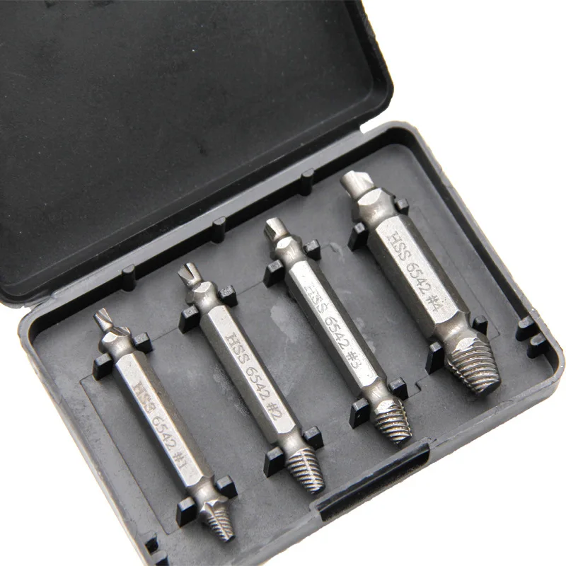4~6pcs HSS Titanium Damaged Screw Extractor Drill Bit Extractor Drill Set Broken Speed Out Bolt Extractor Bolt Stud Remover Tool