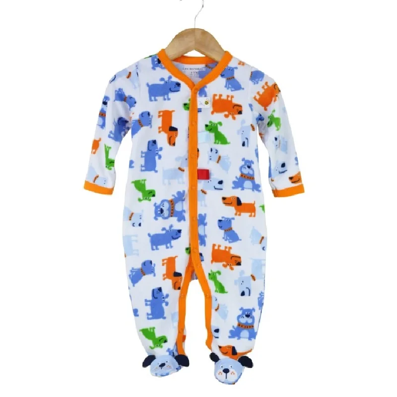 Baby Boys Footed Jumpsuit Footies Romper Fleece Long Sleeve Girls Onesie Sleeper Newborn One-Piece Sleepwear Velvet Pajamas