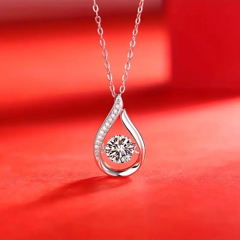 Huitan Chic tropfen förmige Anhänger Halskette weiblichen Verlobung schmuck mit hellen Zirkonia ausgehöhlten Stil Accessoires für die Hochzeit