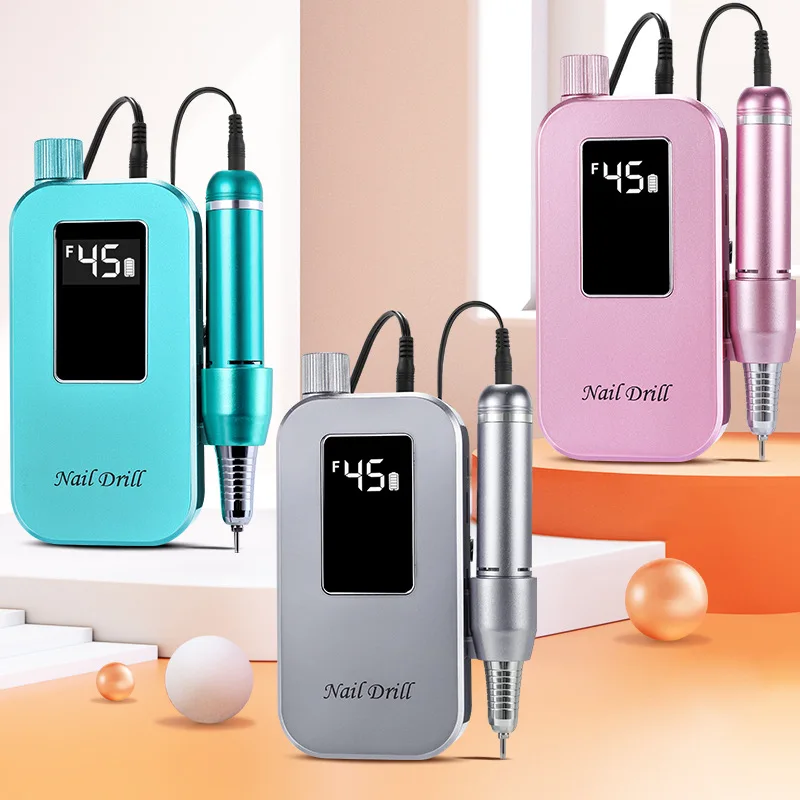 45000RPM Nail Drill Machine Rechargeable Nail File Nails Accessories Gel Nail Polish Sander Professional Manicure Set for Salon