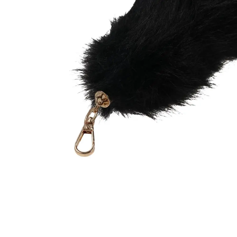 Long Hair Fur Tails Pendant Bag Charms Ornament Tail Hanging Keychain 31cm Keys Holder Plush Tail Keyring Purse Handbag