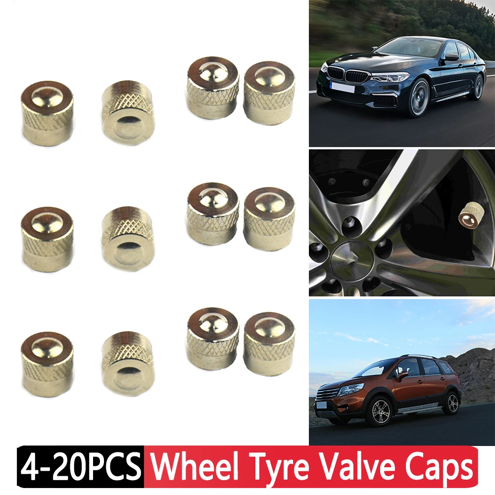 4-20PCS Metal Copper Car Wheel Tire Valve Stem Air Caps Auto Wheel Tyre Valve Caps Dustproof Covers Durable Tyre Valve Caps