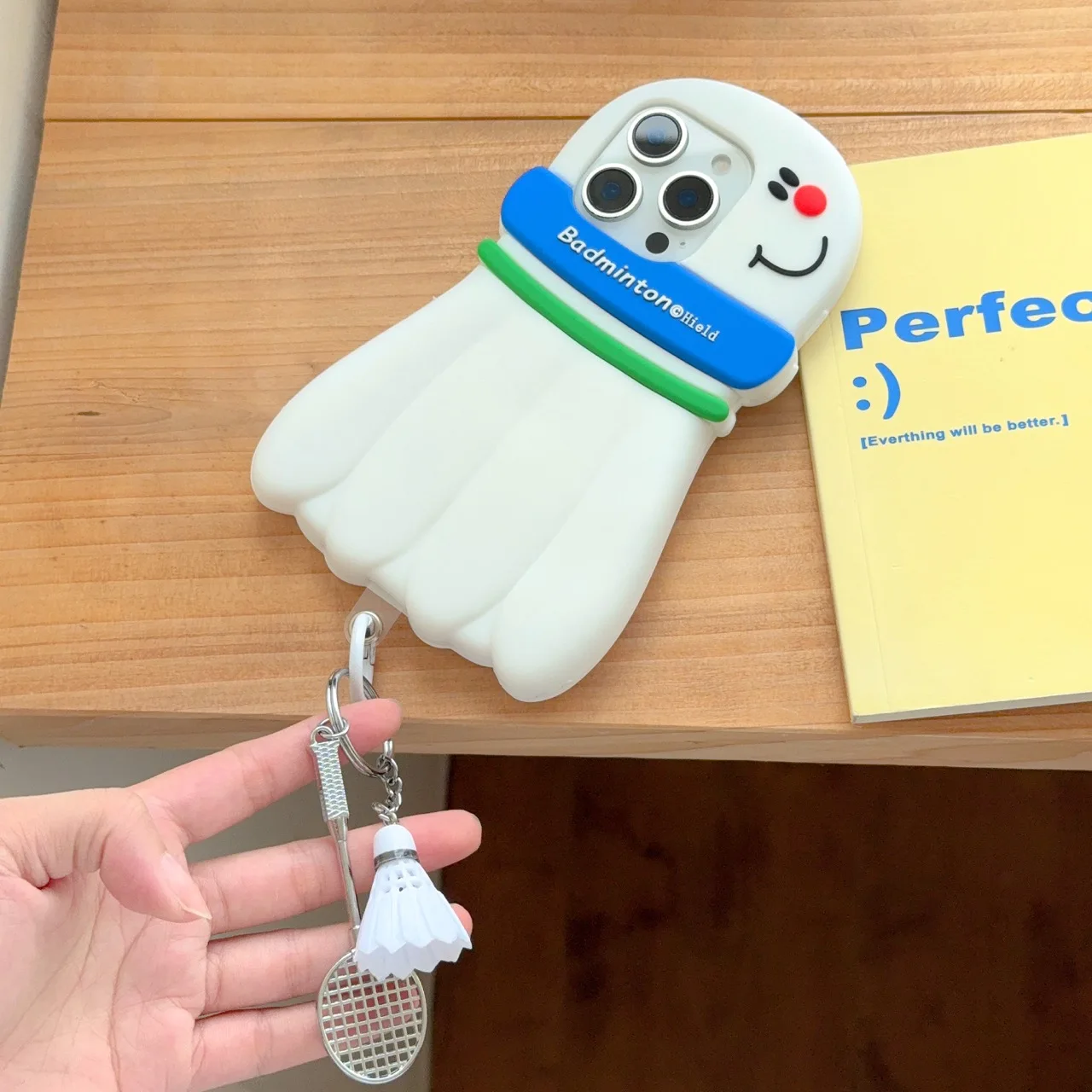 

Cuteness Overload Playfully Badminton Creativity Silicone Phone Case For iPhone 12 13 14 15 16 Pro Max Anti Drop Case