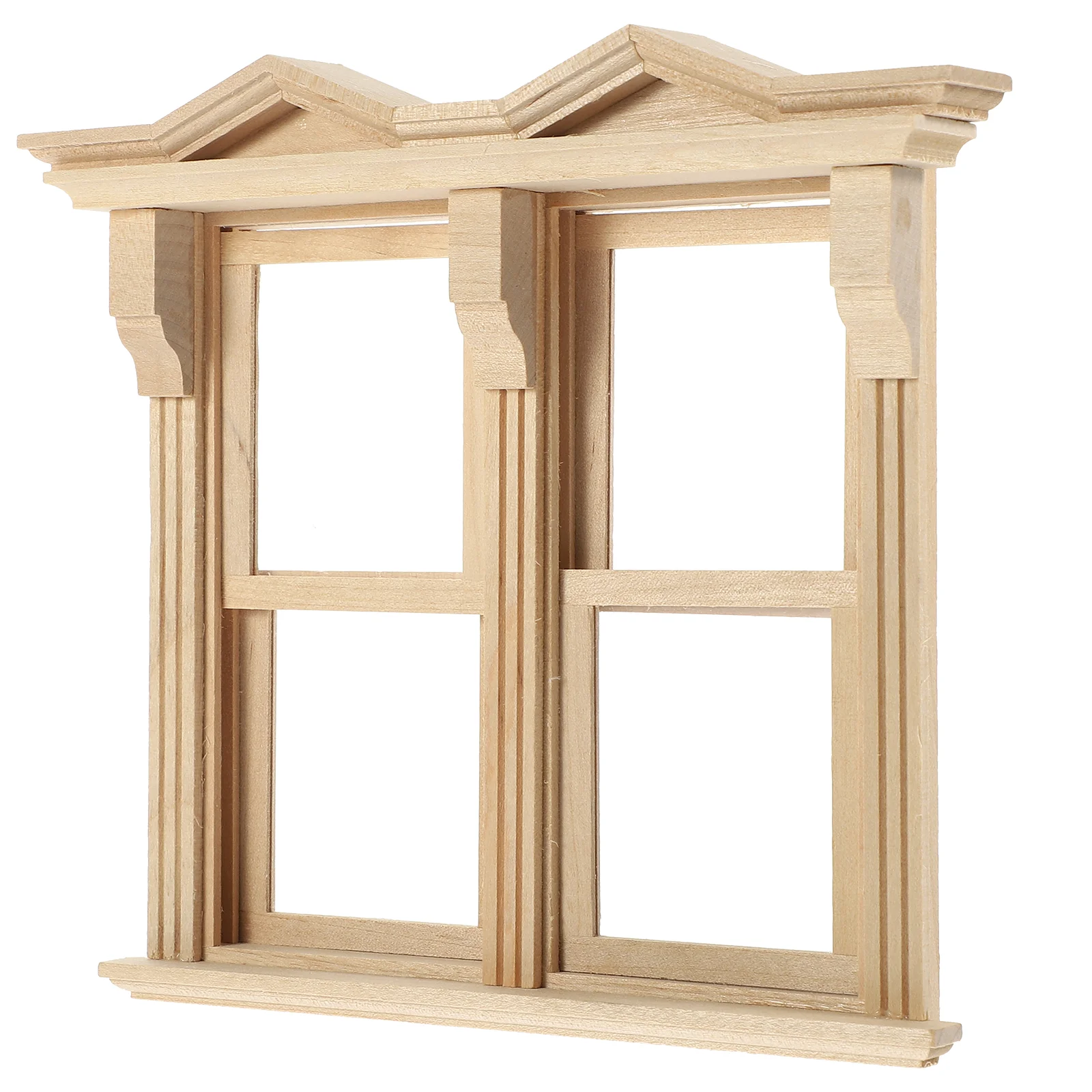 Dollhouse Miniature Furniture Door and Window Model Wooden Scene Ornaments Sliding Little Frames Tiny Houses Decor