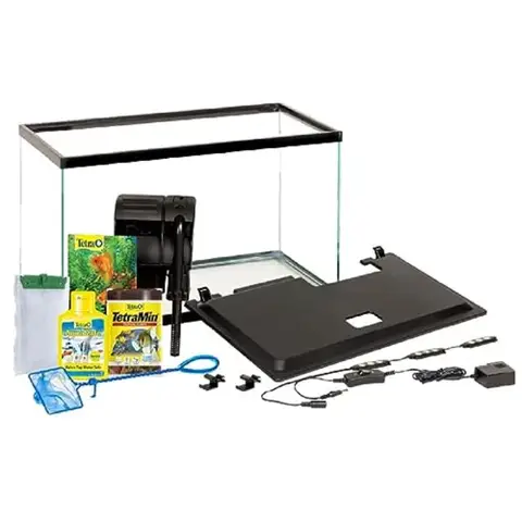 Aquarium, 10 Gallon, Complete Tropical Fish Tank Kit with LED Lighting for Freshwater Fish