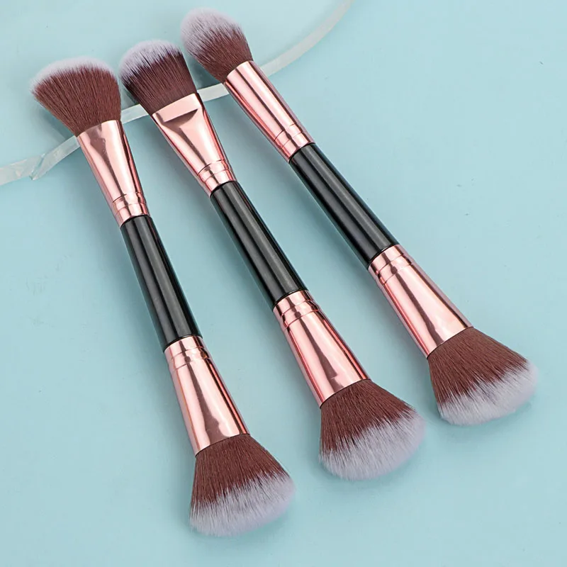 Karsyngirl 3Pcs Double Head blusher brush Foundation Powder Concealer Liquid Face Makeup Brushes Tools