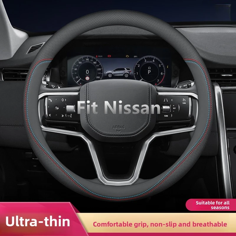 

Custom-Fit for Nissan Steering Wheel Cover, Premium Leather Car Steering Wheel Cover , Non-Slip, Breathable, for Nissan