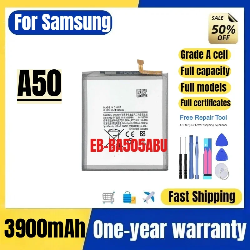 EB-BA505ABU for Samsung A50 Battery A20/A30/A30S/A50S/M10S Phone Battery High Quality High Capacity Replacement Bateria  Tools
