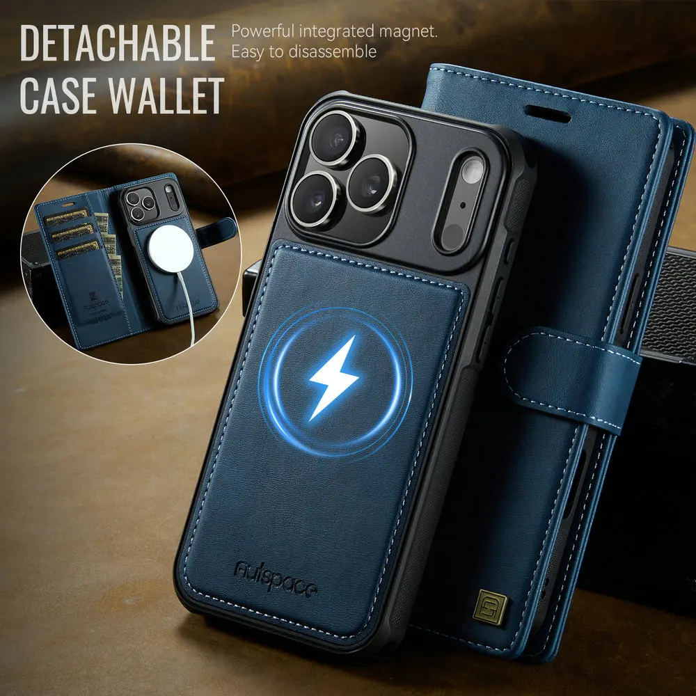 آيفون 17 برو 5G 2025 2In1 محفظة جلدية قابلة للفصل آيفون الهواء 17 16 15 14 13 12 برو ماكس 16 زائد 16E غطاء مغناطيسي #1