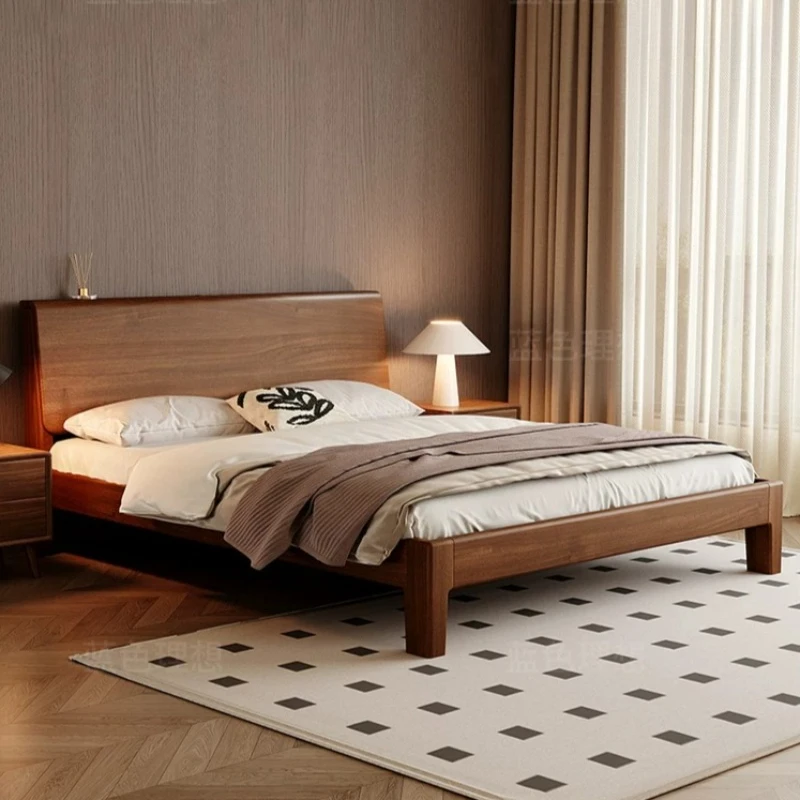 Wooden Frames Beds Aesthetic Vintage Two Persons Sleeping Bed Luxury Headboard Camas De Matrimonio Dormitorio House Accessories