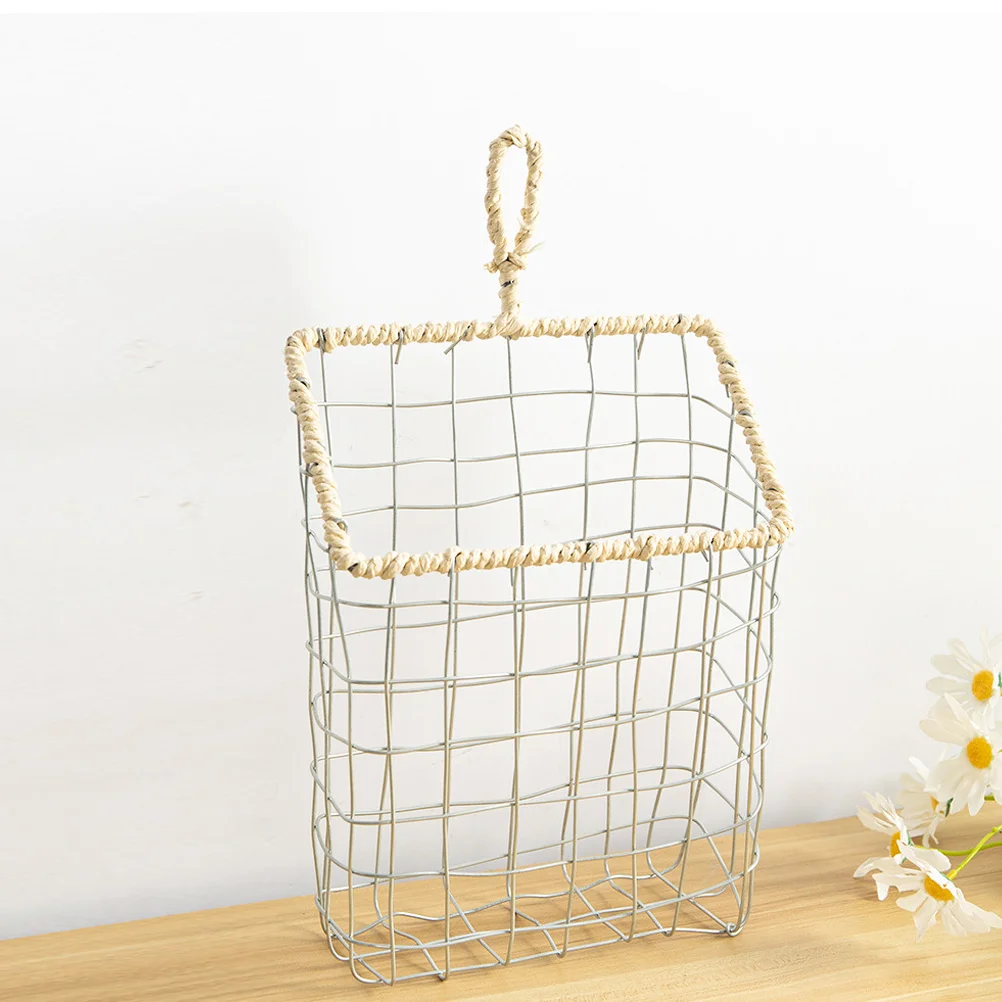 

Wire Storage Basket Iron Wall Organizer Multifunctional Hanging Basket for Kitchen Pantry Storage Bread Fruit Holder