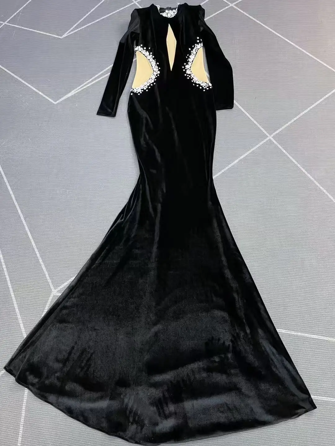 Sexy Twinkling Rhinestones Elegant Mermaid Dress Women Party Celebrate Evening Wedding Gown Red carpet Stage Wear Outfit