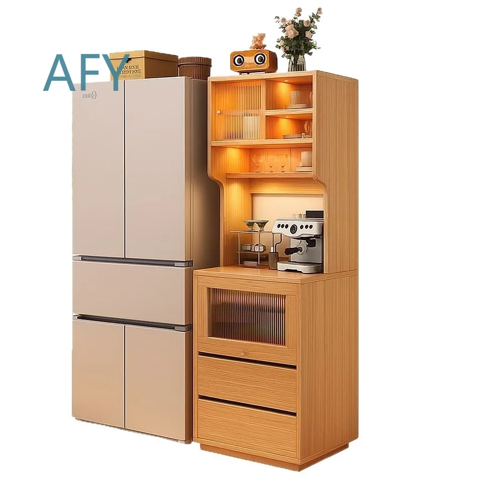 Dining Side Cabinet for Living Room Wall Mounted Narrow Storage Locker Tea Cart 2025 New Integrated Sideboard Space Saving
