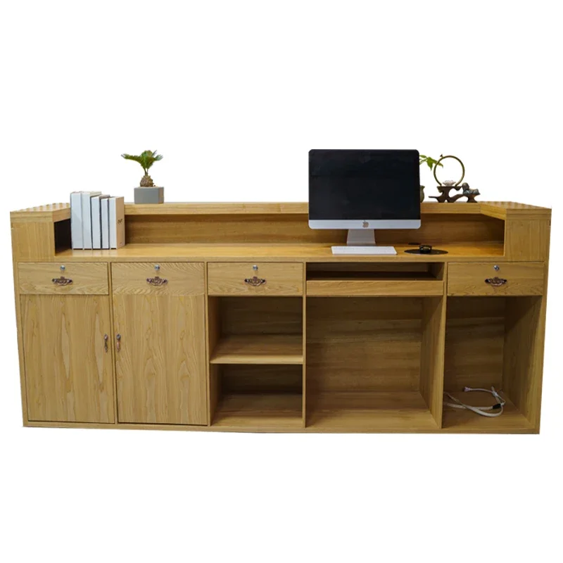 

New Chinese style checkout page bar table solid wood bar table retro front desk counter