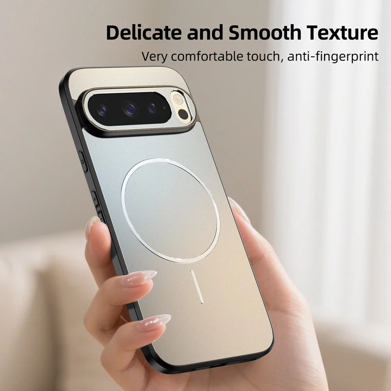 Luxury Original Matte Non-slip Magnetic Phone Case For Google Pixel 10 9 Pro XL 9A For Magsafe Wireless Charging Frosted Cover