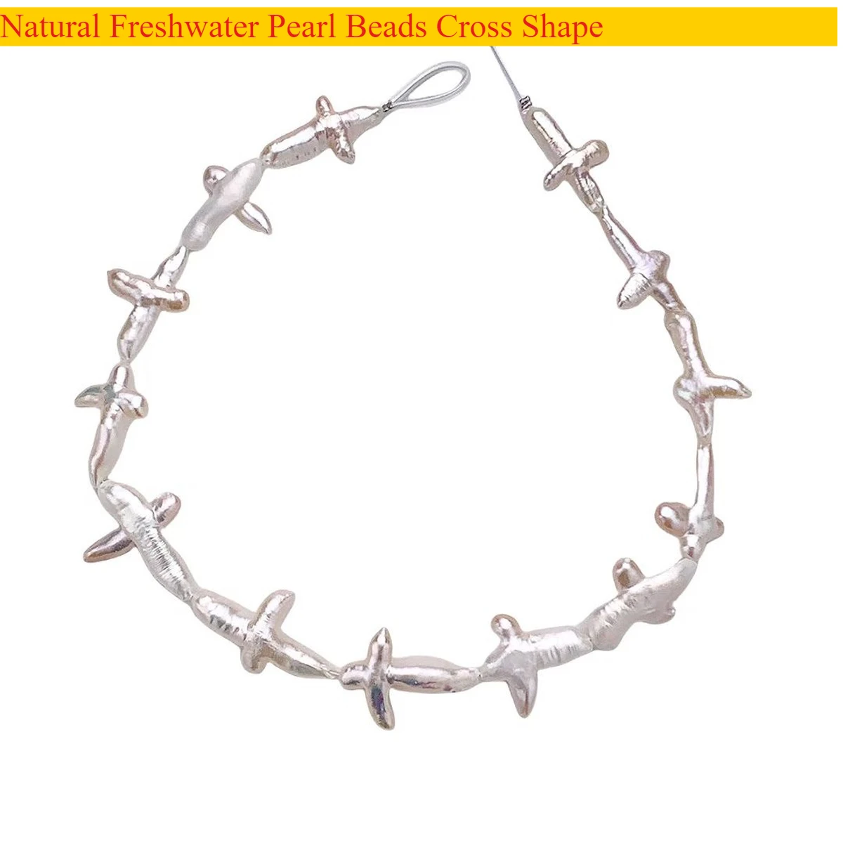Natural Freshwater Pearl Beads Cross Shape Without Hole Through Hole Baroque Pearl Beads for DIY Pendant Earrings Accessories