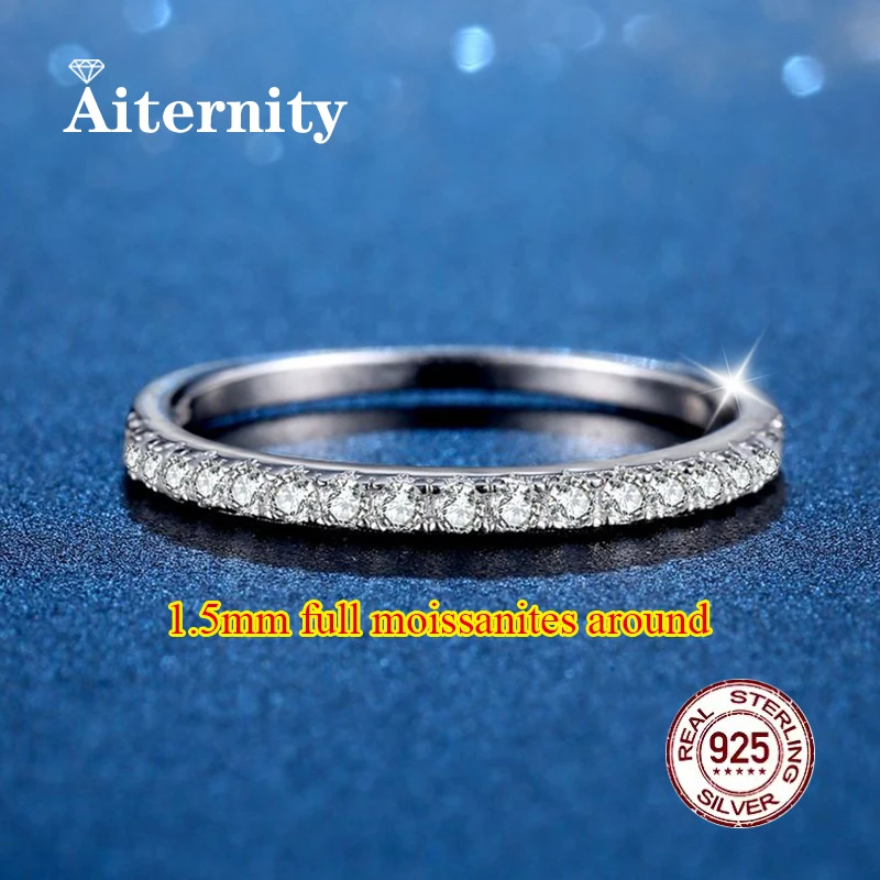 100% Pass Diamond Tester Pen Moissanite Female Single Tail Ring Matching Wedding Diamond Band for Women 925 Sterling Silver Ring view 4