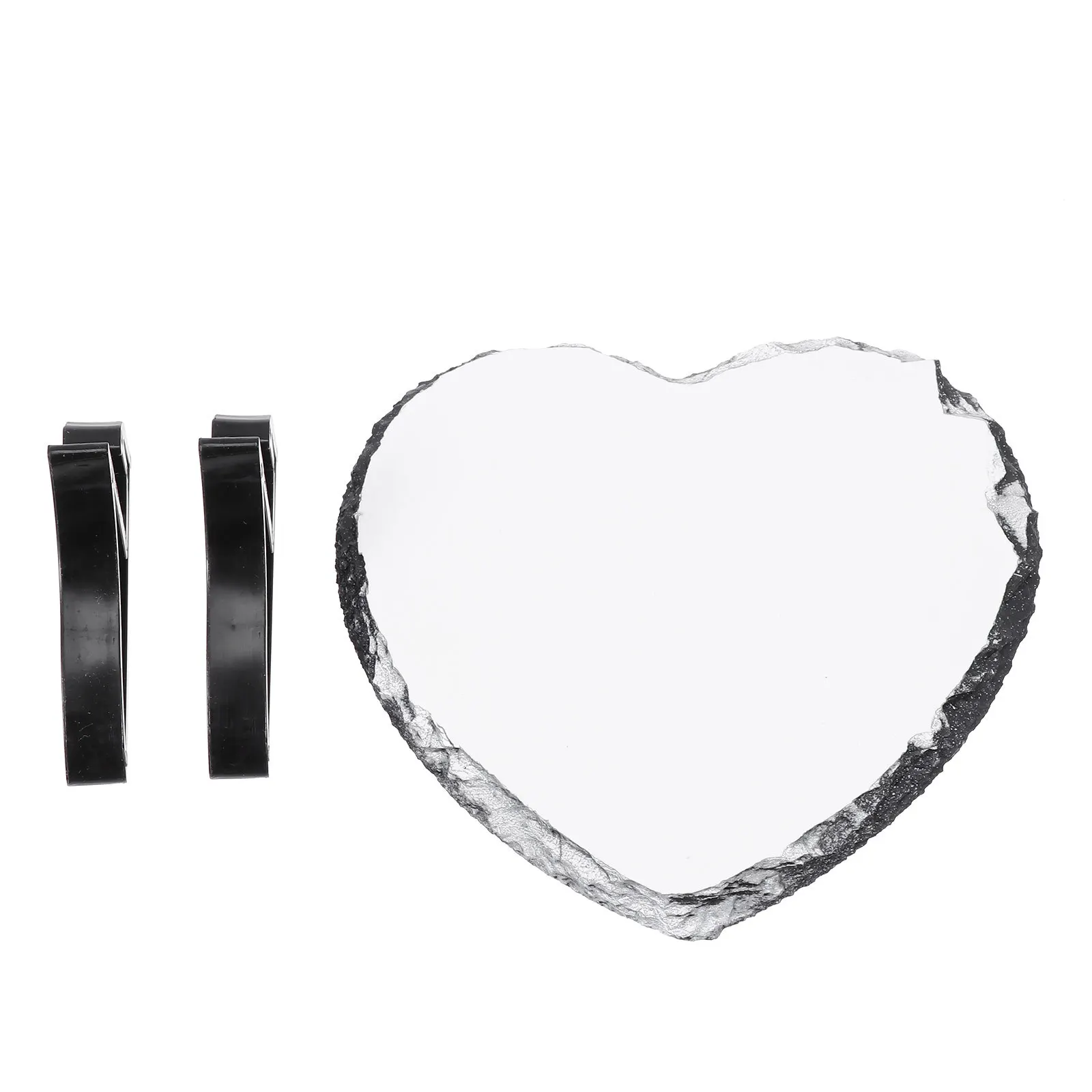 

1 set Heart Shaped Photo Frame Thermal Transfer Blank Picture For Desktop Sublimation Plaque Natural Frame