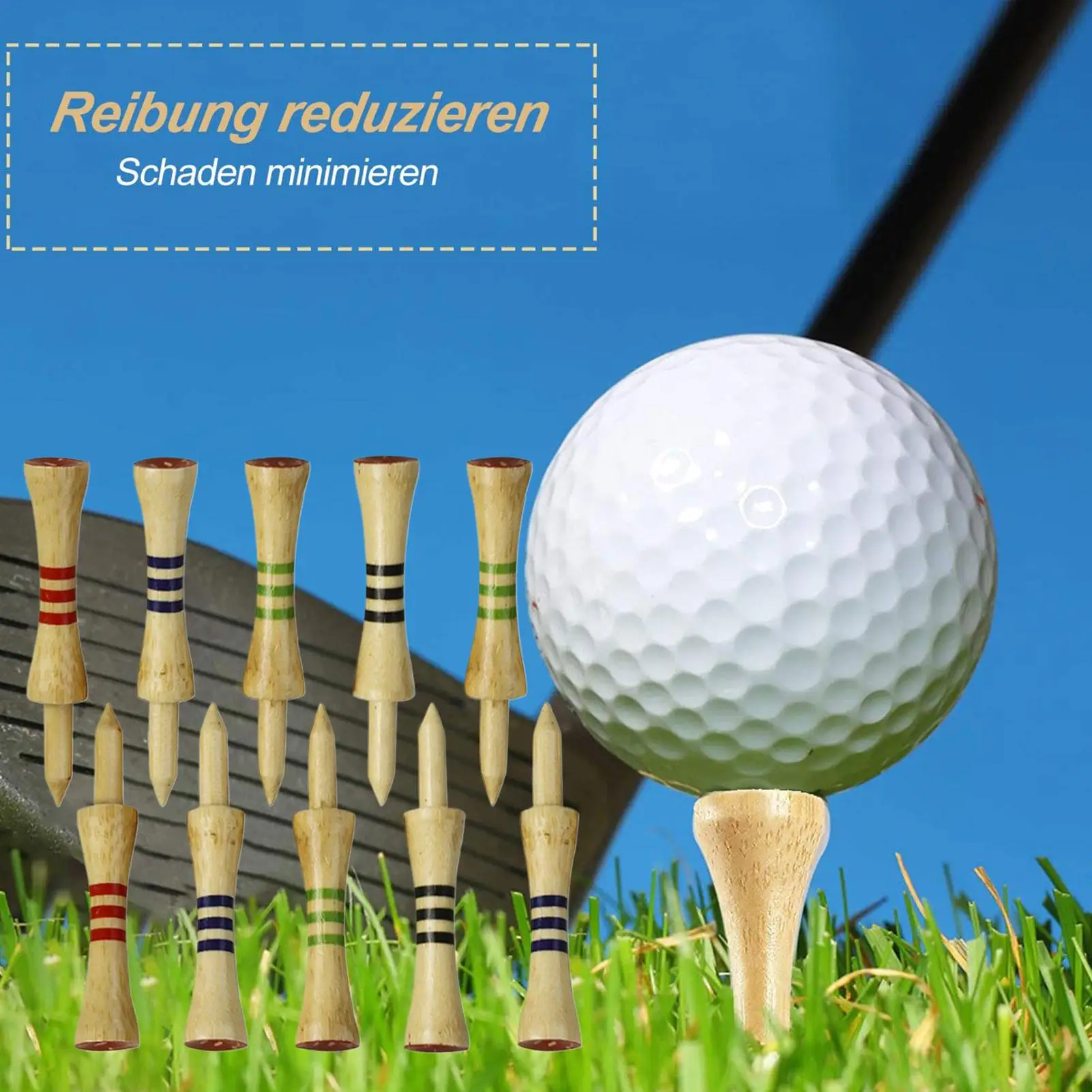 

10 шт., футболки для гольфа, держатель для мяча для гольфа, тренировочные футболки для гольфа, прочный низкоомный деревянный мяч, гвоздь, тренировочное оборудование для гольфа