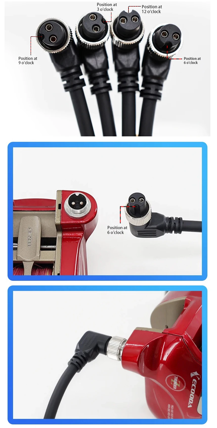 45CM Electric Fishing Reels Battery Power Cable Electric Fishing Reel Connecting Line Battery Air Cord For Daiwa Shimano