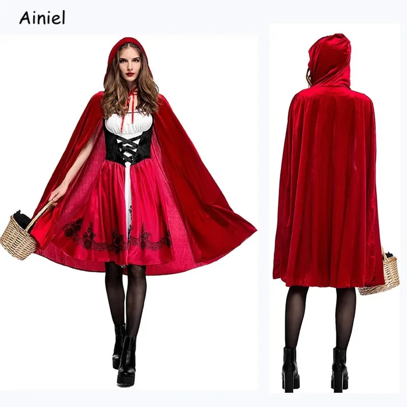 2019 New Little Red Riding Hood cosplay costume high quality Halloween party fancy dress suit adult women Girl