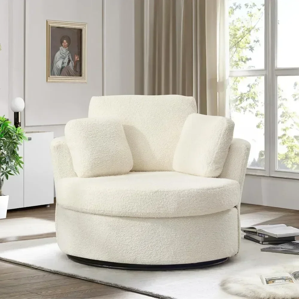 Chair, Swivel Barrel Chair for Living Room, Oversized Accent Chair, Modern Arm Chair, Comfy Single Sofa Chair for Nursery