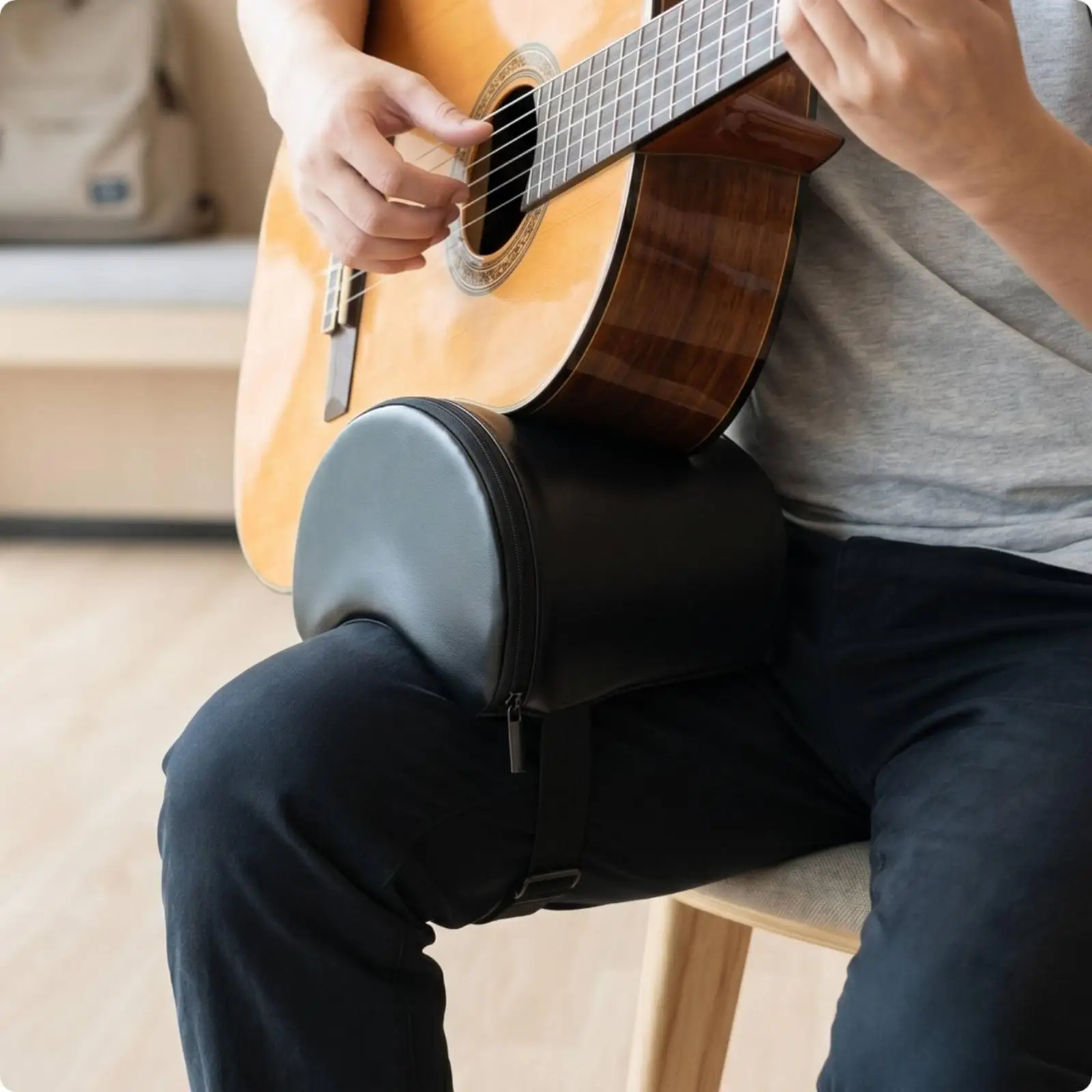 Adjustable Inflatable Guitar Posture Corrector Ergonomic Knee Rest Cushion Portable Support for Classical Guitarists Comfortable