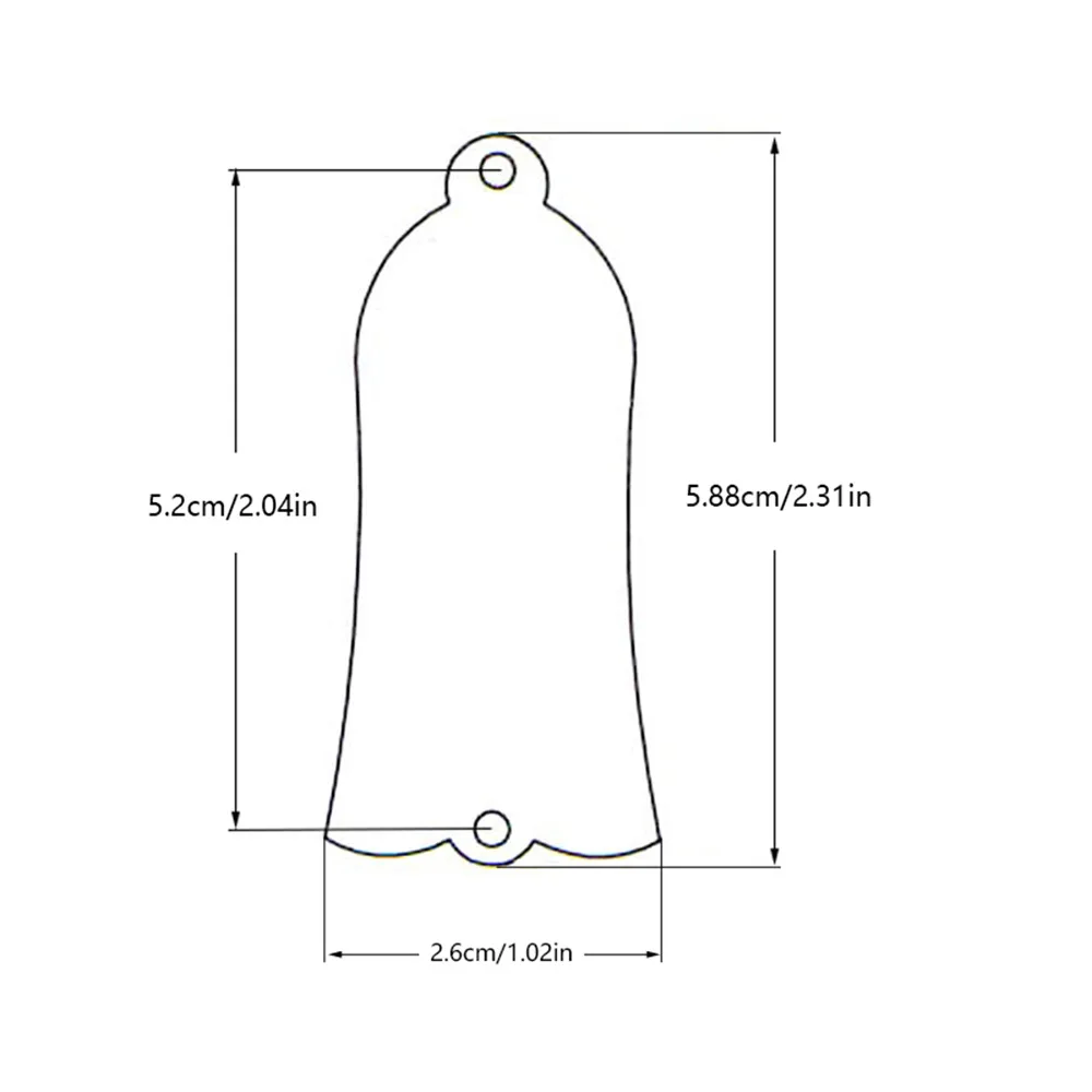 Metal Guitar Truss Rod Cover, Headstock Bell Shape Cover for Guitar Bass, 2-Hole Truss Rod Cover Plate Replacement