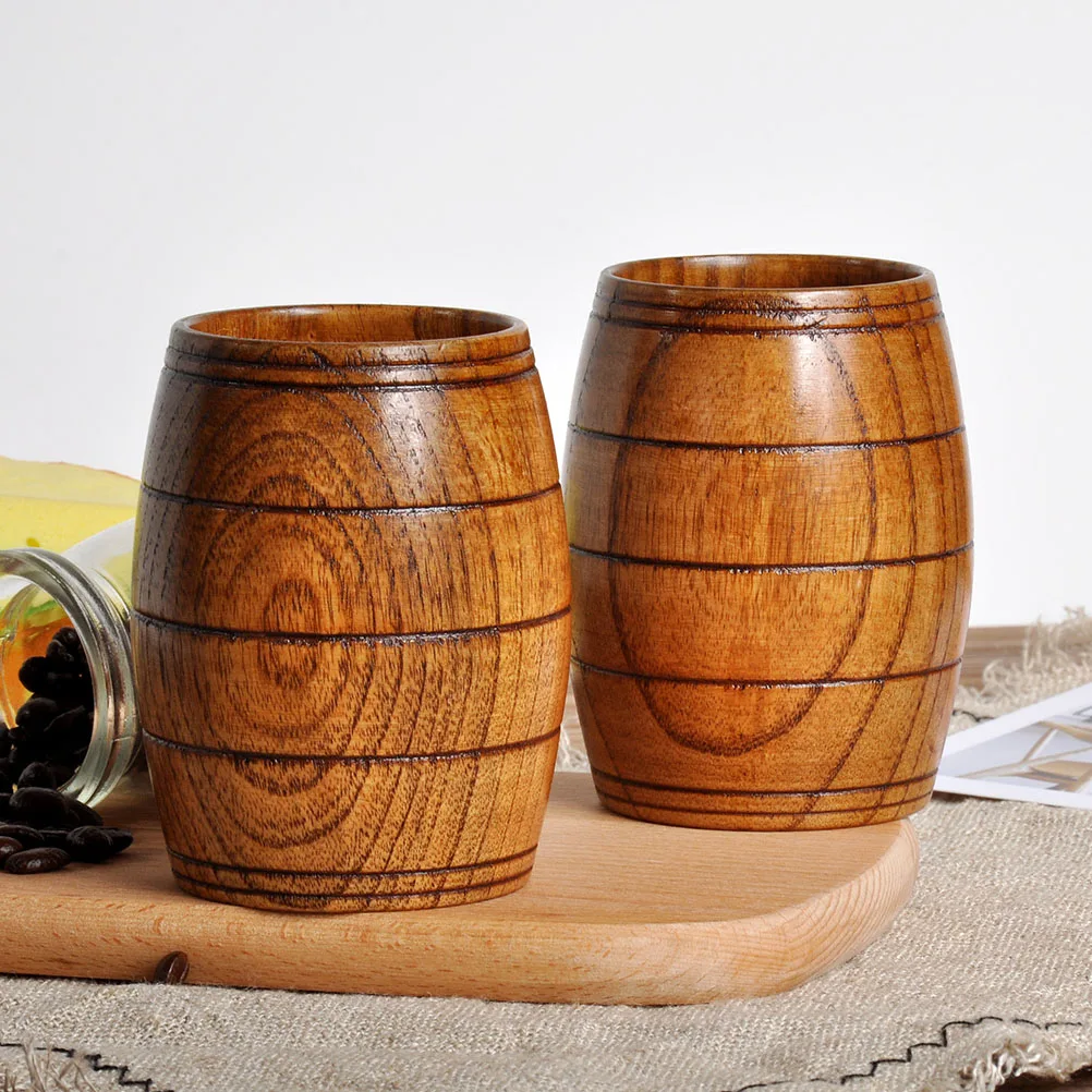 

Barrel Water Cup 175ml Vintage Wooden Mugs Simple Cups Coffee Travel Beer Mug Practical Container
