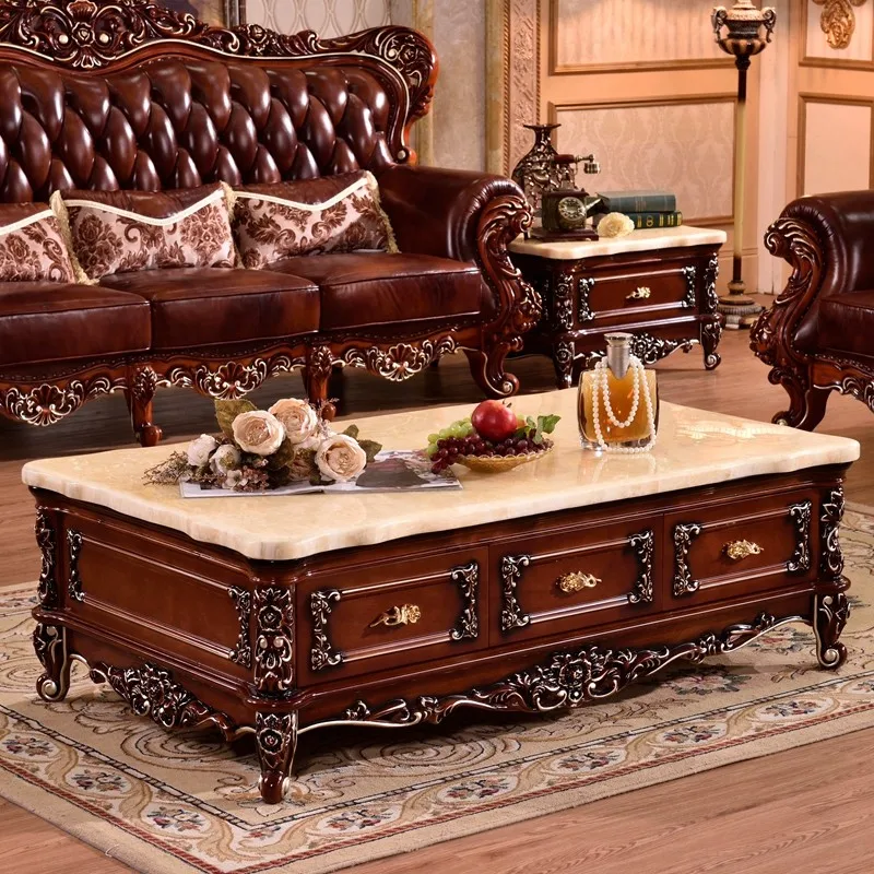

European Walnut Coffee Tables Luxury Brown Italian Apartment Living Room Coffee Tables Vintage Muebles Para Hogar Furniture