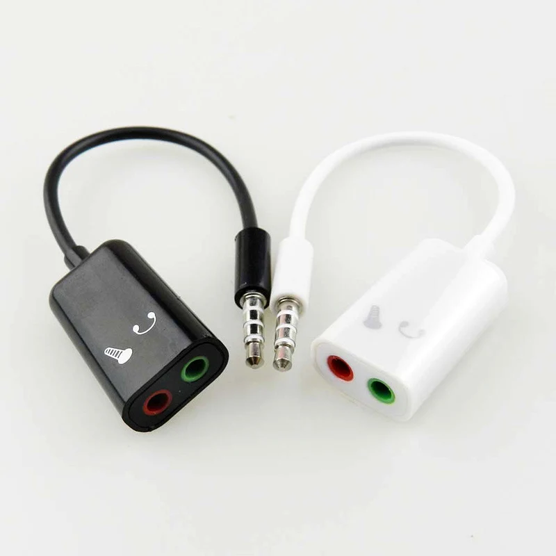 Przewód AUX Jack 3.5mm kabel Audio 3.5 Mm Jack Stereo Audio męski na 2 żeńskie słuchawki Mic Y Adapter kabla rozgałęźnego