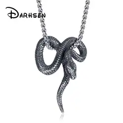 DARHSEN Male Men Statement Necklaces Snake Pendants Fashion Hip hop Jewelry Stainless Steel Box Chain Party Gift