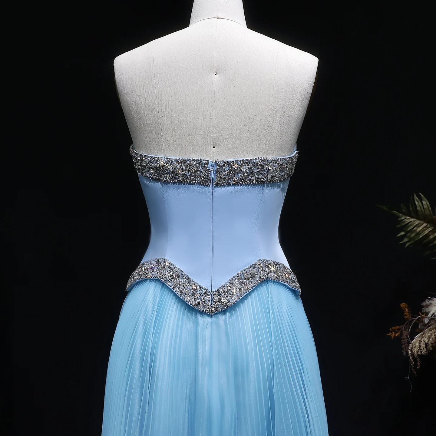 Sharon Said Damen Formelle A-Linien Abendkleider Trägerlos Pailletten Perlen Elegant Arabische Partykleider SS789 Maßanfertigung – Detail 26