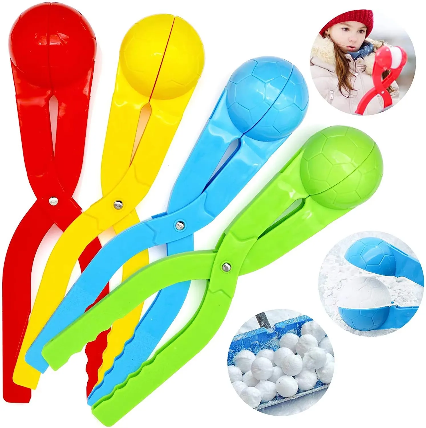 Clip per creare palle di neve per bambini Cuore per adulti Fiocco di neve Forma di anatra Pinze per stampi per palline di neve con sabbia all'aperto Giocattoli sportivi da combattimento
