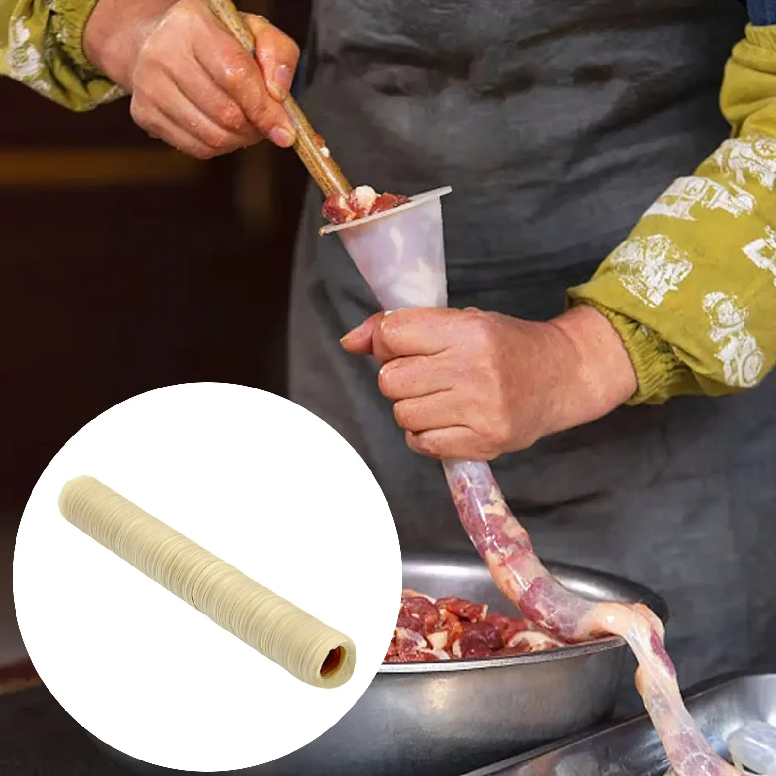 Accesorio de cocina, carcasas de colágeno de silicona, salchicha, jamón, salchicha asada, carcasas de diámetro, organizador de utensilios para hornear, herramienta extraíble